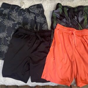 Athletic Works Black and Orange Athletic Shorts 4 pack